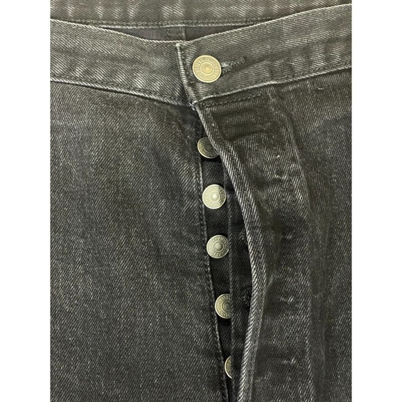 Levis Jeans Mens 42x32 Black 501 XX Denim Button Fly Casual Straight Adult - Picture 3 of 13